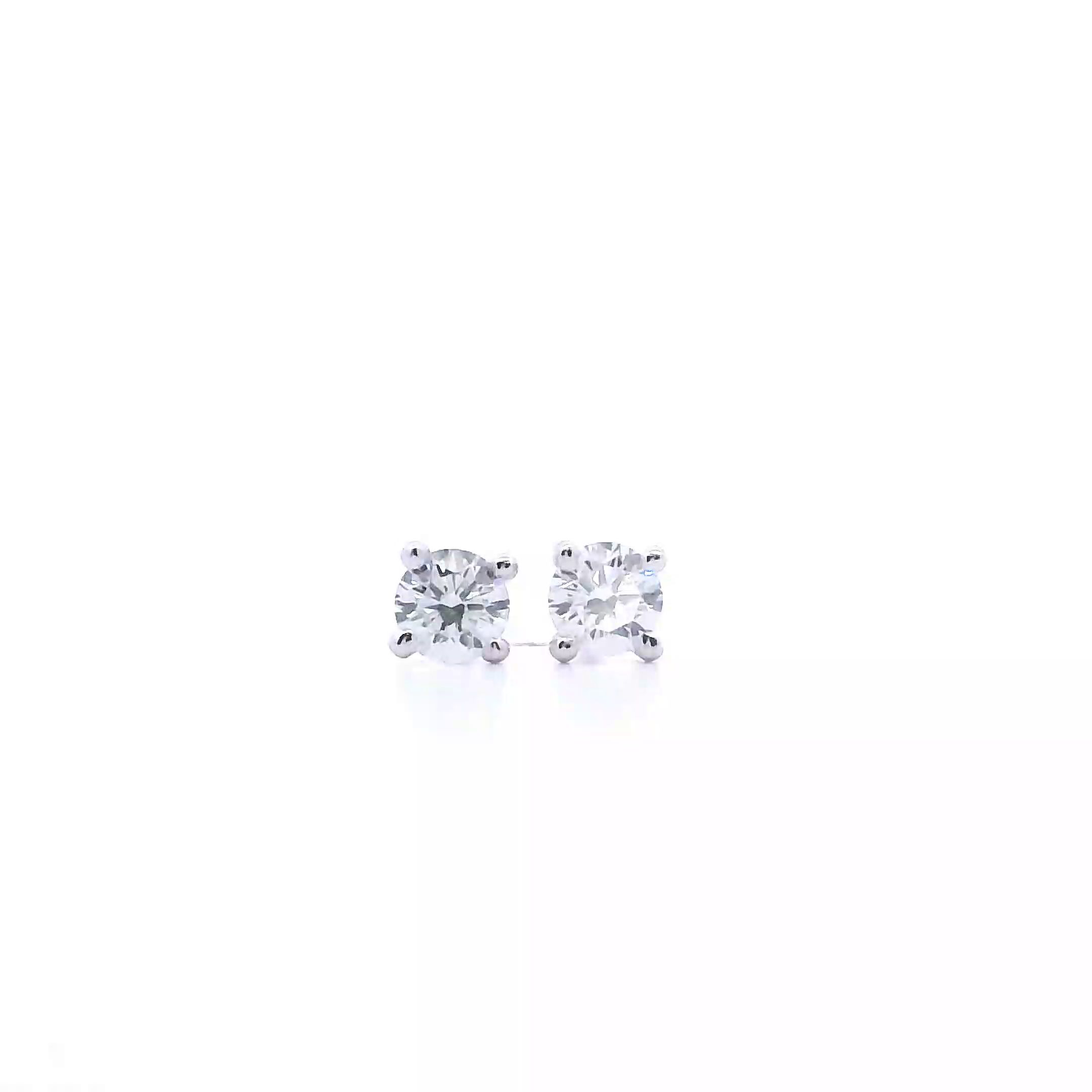 0.31ct 18ct White Gold Tulip Design Diamond Stud Earrings
